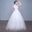 Chic / Belle Salle Robe De Mariée 2017 Paillettes En Dentelle Appliques Sans Manches épaules Longue Blanche Robe Boule