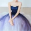 Elegant Mørk Marineblå Gradient-Farge Selskapskjoler 2018 Prinsesse Kjæreste Uten Ermer Appliques Blonder Beading Feie Tog Buste Ryggløse Formelle Kjoler