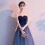Élégant Bleu Marine Dégradé De Couleur Blanche Robe De Soirée 2018 Princesse Bustier Sans Manches Appliques En Dentelle Perlage Longue Volants Dos Nu Robe De Ceremonie