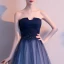 Élégant Bleu Marine Dégradé De Couleur Blanche Robe De Soirée 2018 Princesse Bustier Sans Manches Appliques En Dentelle Perlage Longue Volants Dos Nu Robe De Ceremonie
