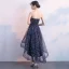 Bling Bling Marineblau Cocktailkleider 2018 A Linie Bandeau Ärmellos Glanz Pailletten Kristall Strass Asymmetrisch Rüschen Rückenfreies Festliche Kleider