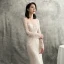 Luxury / Gorgeous Champagne See-through Wedding Dresses 2018 Trumpet / Mermaid Scoop Neck Long Sleeve Backless Beading Detachable Chapel Train