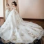 Schöne Weiß Brautkleider 2018 Ballkleid Off Shoulder Kurze Ärmel Rückenfreies Applikationen Mit Spitze Strass Kathedrale Schleppe Rüschen