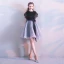 Modern / Fashion Black Homecoming Graduation Dresses 2017 A-Line / Princess Scoop Neck Short Sleeve Sash Short Ruffle Formal Dresses