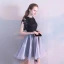 Modern / Fashion Black Homecoming Graduation Dresses 2017 A-Line / Princess Scoop Neck Short Sleeve Sash Short Ruffle Formal Dresses