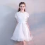 Modern / Fashion Black Homecoming Graduation Dresses 2017 A-Line / Princess Scoop Neck Short Sleeve Sash Short Ruffle Formal Dresses