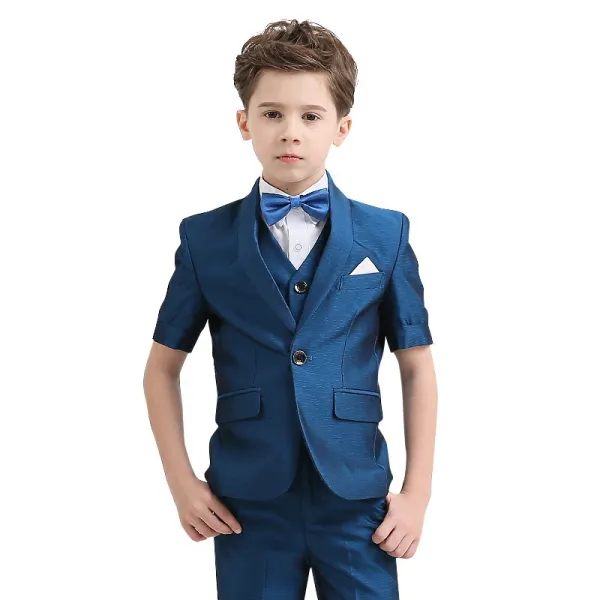 Simple Océan Bleu Cravate Bleu D&#039;encre Costumes De Mariage pour garçons 2018