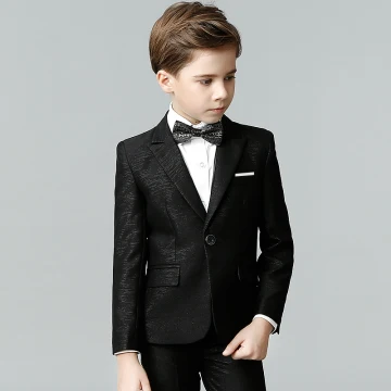 Simple Noire Glitter Costumes De Mariage Pour Garçons 2018