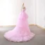 Unique Haute Basse Rose Bonbon Robe De Soirée 2018 Princesse Bretelles Spaghetti Sans Manches Asymétrique Volants Dos Nu Robe De Ceremonie