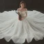 Elegant Champagne Wedding Dresses 2018 A-Line / Princess Off-The-Shoulder Short Sleeve Backless Chapel Train Ruffle