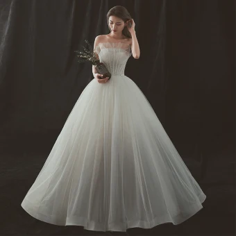 Amazing Unique Ivory Gradient Color Grey Wedding Dresses 2018 Ball Gown Strapless Sleeveless Backless Pearl Floor Length Long Ruffle