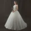 Unique Ivory / Creme Farbverlauf Grau Brautkleider 2018 Ballkleid Bandeau Ärmellos Rückenfreies Perle Lange Rüschen