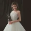 Unique Ivory / Creme Farbverlauf Grau Brautkleider 2018 Ballkleid Bandeau Ärmellos Rückenfreies Perle Lange Rüschen
