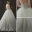 Unique Ivory / Creme Farbverlauf Grau Brautkleider 2018 Ballkleid Bandeau Ärmellos Rückenfreies Perle Lange Rüschen