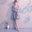 Chic / Beautiful Silver See-through Homecoming Graduation Dresses 2018 A-Line / Princess V-Neck Long Sleeve Appliques Lace Short Ruffle Backless Formal Dresses