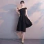 Amazing / Unique Black Homecoming Graduation Dresses 2018 A-Line / Princess Off-The-Shoulder Short Sleeve Asymmetrical Ruffle Backless Formal Dresses