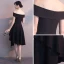 Amazing / Unique Black Homecoming Graduation Dresses 2018 A-Line / Princess Off-The-Shoulder Short Sleeve Asymmetrical Ruffle Backless Formal Dresses