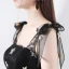 Chic / Belle Noire de retour Robe De Graduation 2018 Princesse épaules Sans Manches Étoile Paillettes Courte Volants Dos Nu Robe De Ceremonie