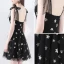 Chic / Belle Noire de retour Robe De Graduation 2018 Princesse épaules Sans Manches Étoile Paillettes Courte Volants Dos Nu Robe De Ceremonie
