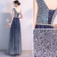 Scintillantes Bleu Marine Ciel étoilé Robe De Soirée 2018 Princesse Encolure Dégagée Sans Manches Glitter Tulle Métal Ceinture Longue Volants Dos Nu Robe De Ceremonie