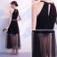 Modern / Fashion Summer Black Evening Dresses  2018 A-Line / Princess Rhinestone Scoop Neck Strapless Sleeveless Metal Sash Ankle Length Ruffle Formal Dresses