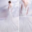 Erschwinglich Weiß Brautkleider / Hochzeitskleider 2018 Meerjungfrau Off Shoulder Spaghettiträger Kurze Ärmel Rückenfreies Applikationen Spitze Perlenstickerei Pailletten Kapelle-Schleppe Rüschen