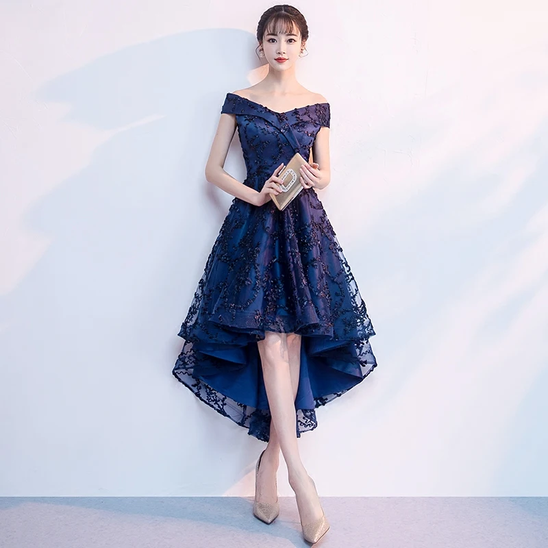 white christmas dresses Sequin Lace Round Neck Formal Evening Dress with Short Sleeves main image 1