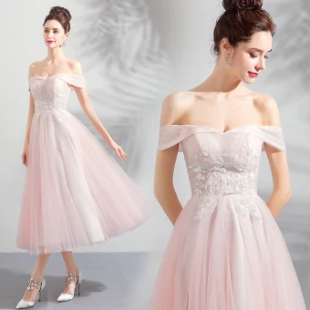 Rabatt Pearl Rosa Heimkehr Abiballkleider 2018 A Linie Off Shoulder Kurze Ärmel Applikationen Mit Spitze Perlenstickerei Wadenlang Rüschen Rückenfreies Festliche Kleider