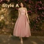 Chic / Beautiful Pearl Pink Bridesmaid Dresses 2018 A-Line / Princess Appliques Pierced Lace Ankle Length Ruffle Wedding Party Dresses