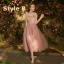 Chic / Beautiful Pearl Pink Bridesmaid Dresses 2018 A-Line / Princess Appliques Pierced Lace Ankle Length Ruffle Wedding Party Dresses