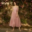 Chic / Beautiful Pearl Pink Bridesmaid Dresses 2018 A-Line / Princess Appliques Pierced Lace Ankle Length Ruffle Wedding Party Dresses