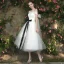 Elegant Champagne White Bridesmaid Dresses 2018 A-Line / Princess Off-The-Shoulder Short Sleeve Pearl Sash Backless Wedding Party Dresses