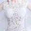Illusion Summer Beach White See-through Wedding Dresses 2018 Trumpet / Mermaid Scoop Neck Long Sleeve Backless Appliques Lace Rhinestone Sweep Train Ruffle
