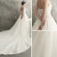 Elegant Champagne Brudekjoler 2018 Ballkjole Kjæreste Uten Ermer Ryggløse Appliques Blonder Paljetter Cathedral Train Buste