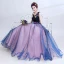 Chic / Beautiful Navy Blue Prom Dresses 2018 A-Line / Princess V-Neck Sleeveless Appliques Lace Pearl Floor-Length / Long Ruffle Backless Formal Dresses