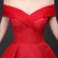 Schöne Rot Ballkleider 2017 A Linie Off Shoulder V-Ausschnitt Kurze Ärmel Sweep / Pinsel Zug Rüschen Rückenfreies Festliche Kleider