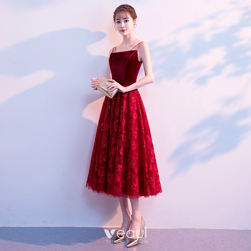 women red graduation dress V Neck Red Lace Prom Dresses, Red Lace Formal Graduation Dresses, US 2 / Custom Color / With Rush+$19.99 main image 1