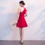 Chic / Beautiful Red Homecoming Graduation Dresses 2018 A-Line / Princess Halter Strapless Sleeveless Short Ruffle Formal Dresses