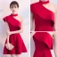 Chic / Beautiful Red Homecoming Graduation Dresses 2018 A-Line / Princess Halter Strapless Sleeveless Short Ruffle Formal Dresses