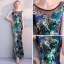 Coloré Multi-Couleurs Paillettes Robe De Soirée 2018 Trompette / Sirène Encolure Dégagée Sans Manches Transparentes Dos Nu Longue Robe De Ceremonie