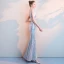 Scintillantes Argenté Paillettes Robe De Soirée 2018 Trompette / Sirène V-Cou Sans Manches Longueur Cheville Volants Dos Nu Robe De Ceremonie