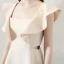 Modest / Simple Champagne Homecoming Graduation Dresses 2018 A-Line / Princess Off-The-Shoulder Short Sleeve Short Ruffle Backless Formal Dresses