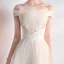 Chic / Belle Champagne Robe De Cocktail 2018 Princesse De l'épaule Manches Courtes Appliques En Dentelle Faux Diamant Asymétrique Volants Dos Nu Robe De Ceremonie
