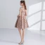 Chic / Beautiful Champagne Homecoming Graduation Dresses 2017 A-Line / Princess Scoop Neck Sleeveless Appliques Flower Metal Sash Short Pierced Formal Dresses