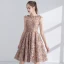 Chic / Beautiful Champagne Homecoming Graduation Dresses 2017 A-Line / Princess Scoop Neck Sleeveless Appliques Flower Metal Sash Short Pierced Formal Dresses