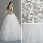 Schöne Ivory / Creme Brautkleider 2018 Ballkleid V-Ausschnitt Ärmellos Rückenfreies Perle Applikationen Mit Spitze Perlenstickerei Lange Rüschen
