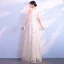 Chic / Belle Champagne Robe De Soirée 2018 Princesse Bustier 1/2 Manches Glitter Paillettes Longue Volants Robe De Ceremonie