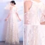 Chic / Belle Champagne Robe De Soirée 2018 Princesse Bustier 1/2 Manches Glitter Paillettes Longue Volants Robe De Ceremonie