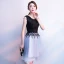 Chic / Beautiful Black Grey Homecoming Graduation Dresses 2018 A-Line / Princess Scoop Neck Sleeveless Appliques Lace Asymmetrical Ruffle Formal Dresses