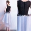 Chic / Beautiful Black Grey Homecoming Graduation Dresses 2018 A-Line / Princess Scoop Neck Sleeveless Appliques Lace Asymmetrical Ruffle Formal Dresses